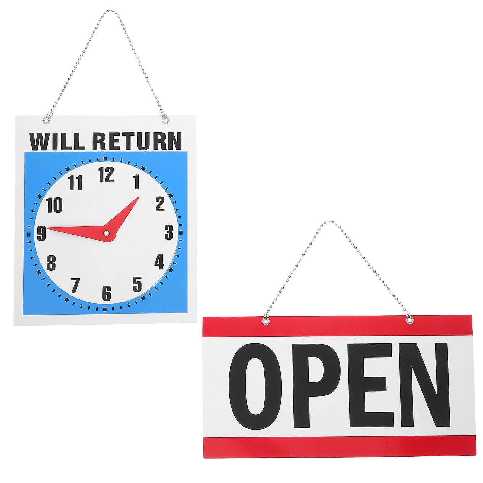 Open Closed Flip Sign Double Sided Door Sign Business Hours Display Indoor Use Assorted Color 22.00X19.00X0.05CM Open and Closed Indicators 2Pcs