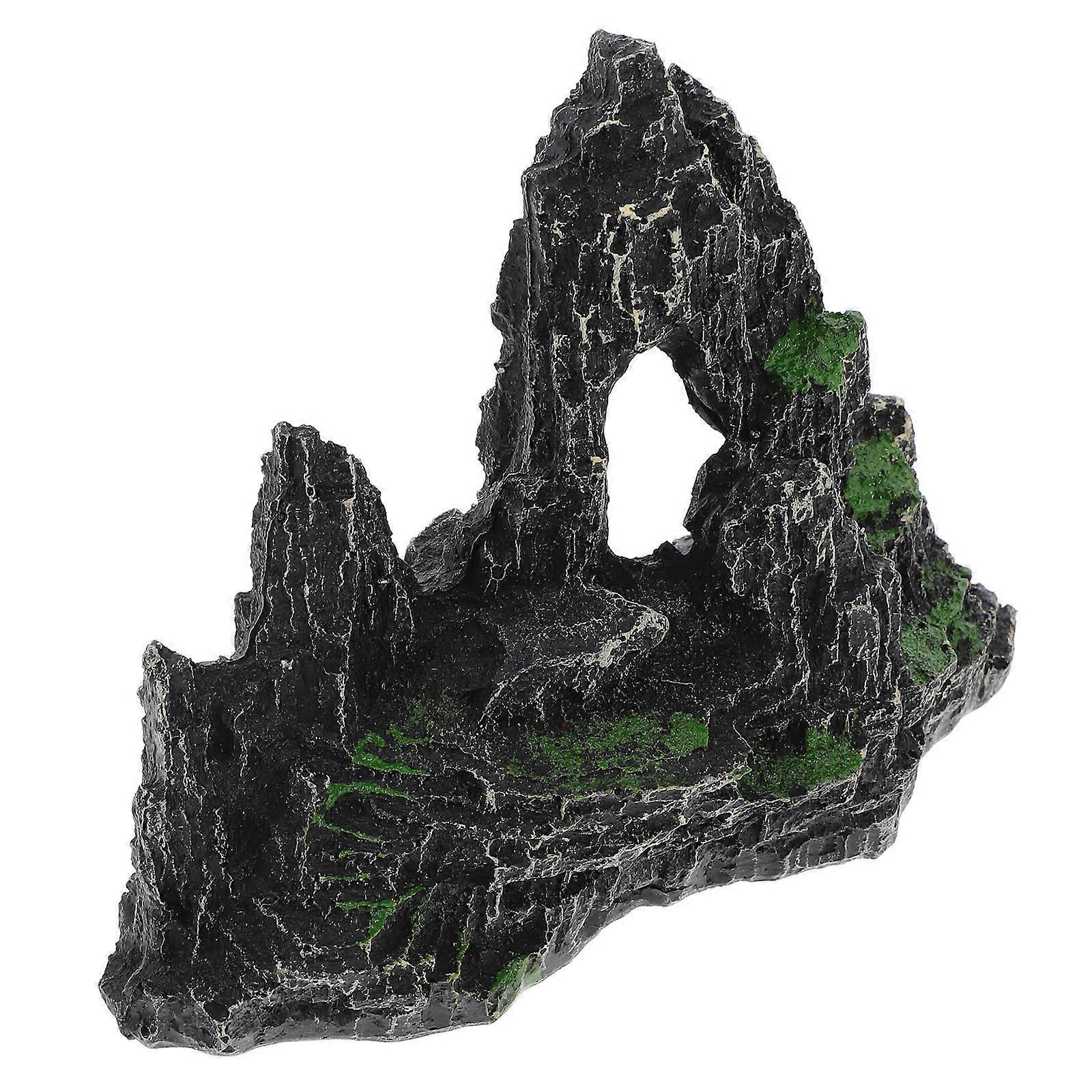 Aquarium Rockery Model Landscape Creation Resin Fish Tank Ornament Multi 6.1X4.7X2.2in Natural Environment Simulation 1Pack