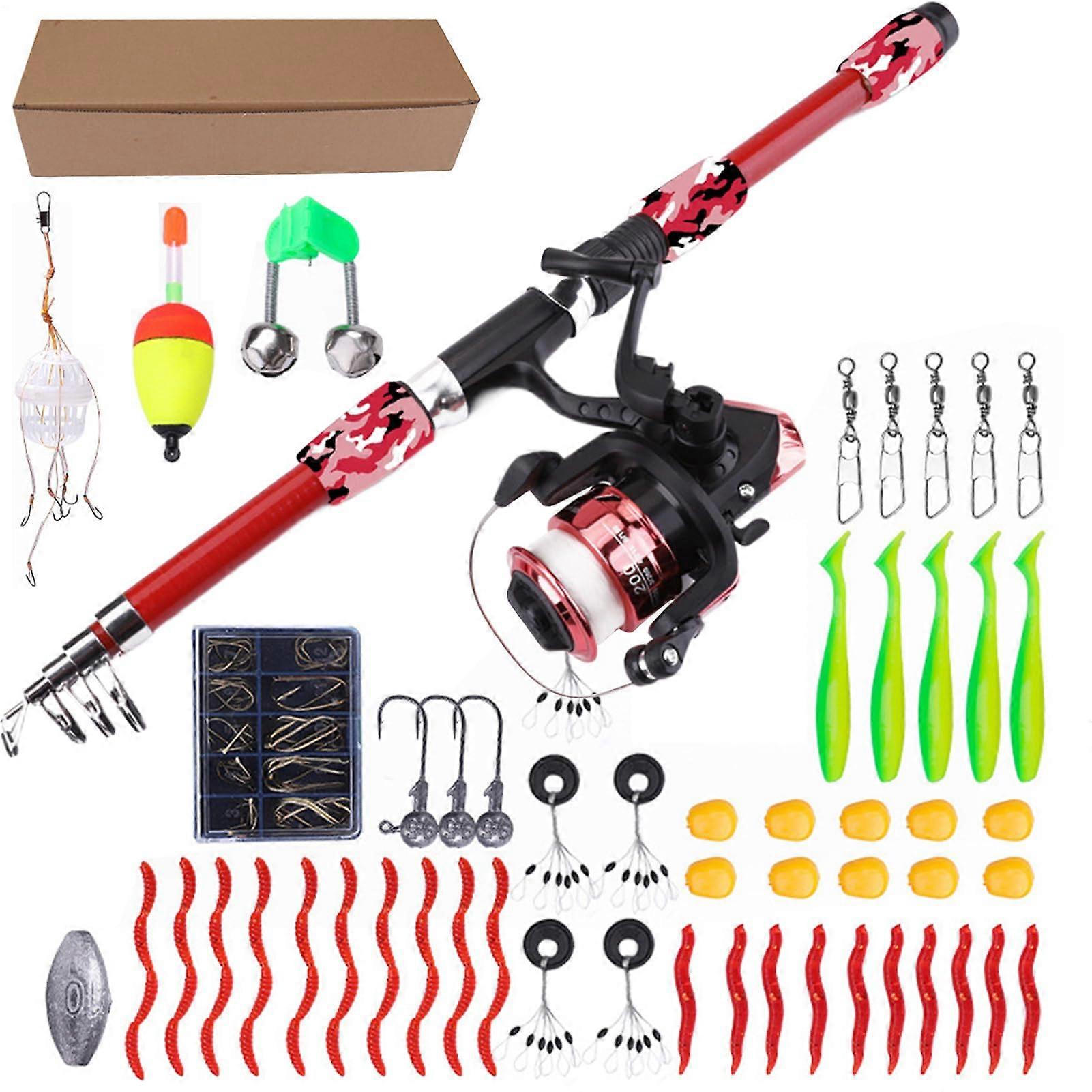 Kinder fishing rod 55piece telescopic lightweight set for perch crappie catfish Ref: 9427