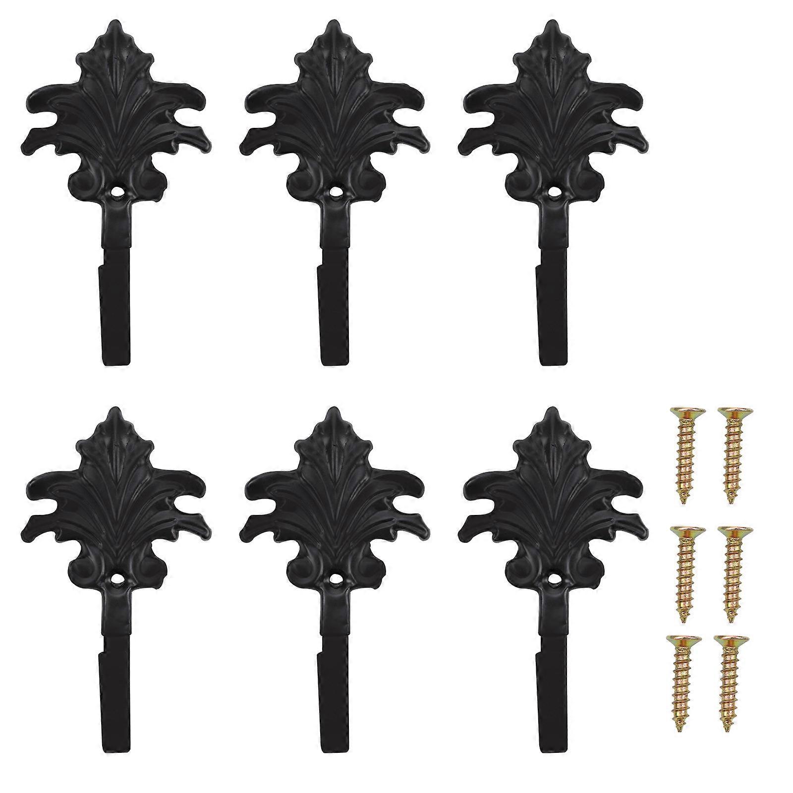 Unique Wall Hook Hanger Iron Screw Installation 6Set