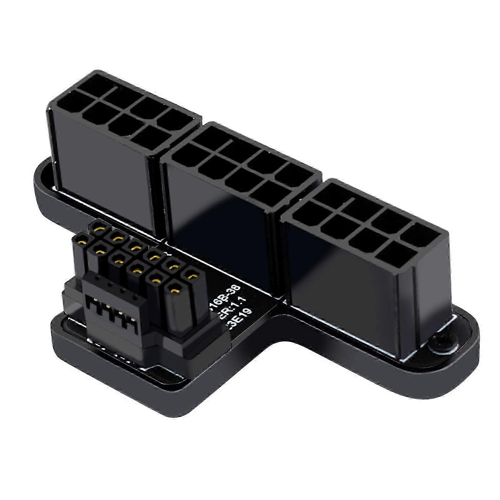 ATX3.0 12VHPWR 12+4P 600W 180 Degree Power Adapter Connector Converter for Desktops 3x8P to 40 Series Graphics Card Silver
