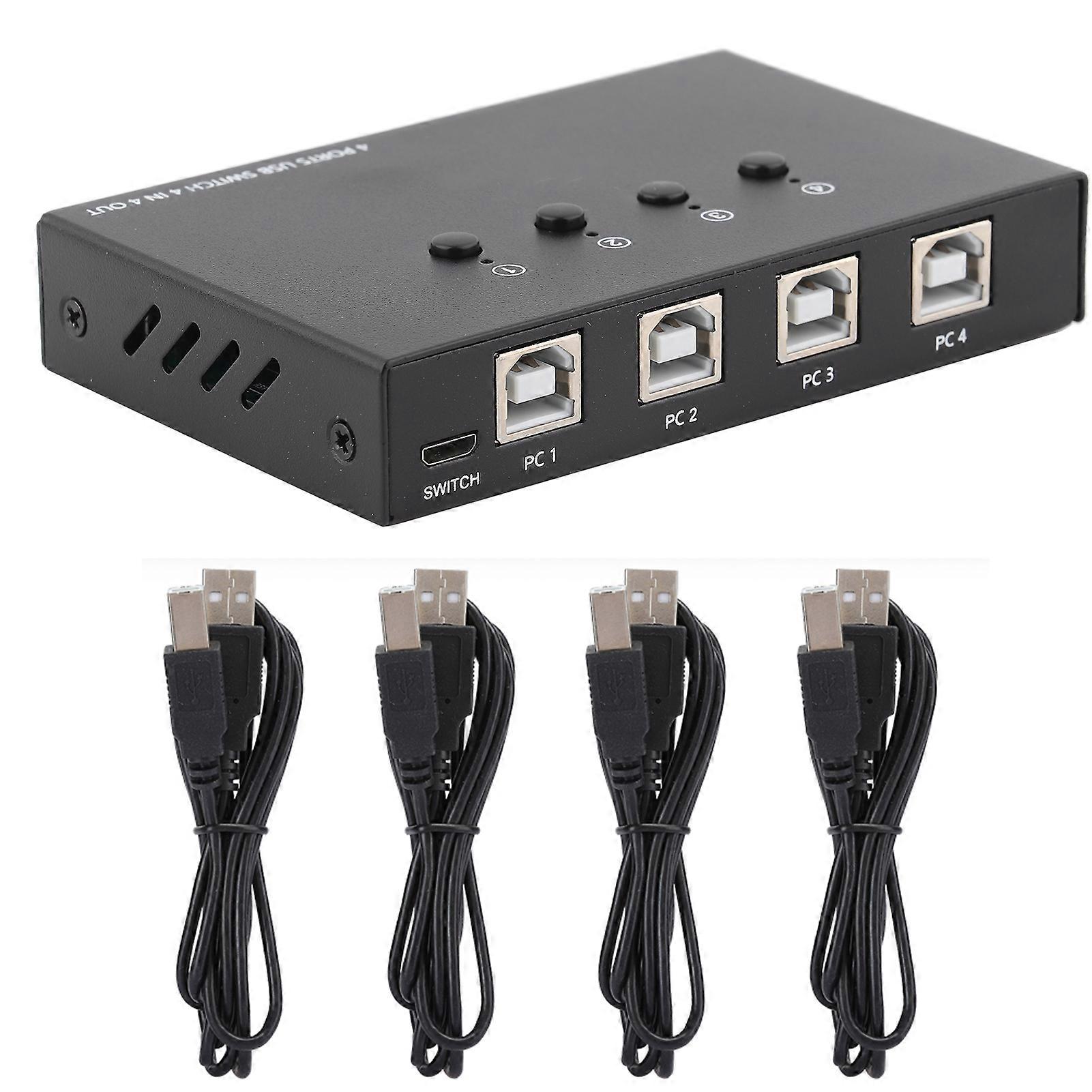 Switch KVM Dispositivo di condivisione USB 2.0 HDMI 4 in 4 out per stampante, mouse, condivisione tastiera