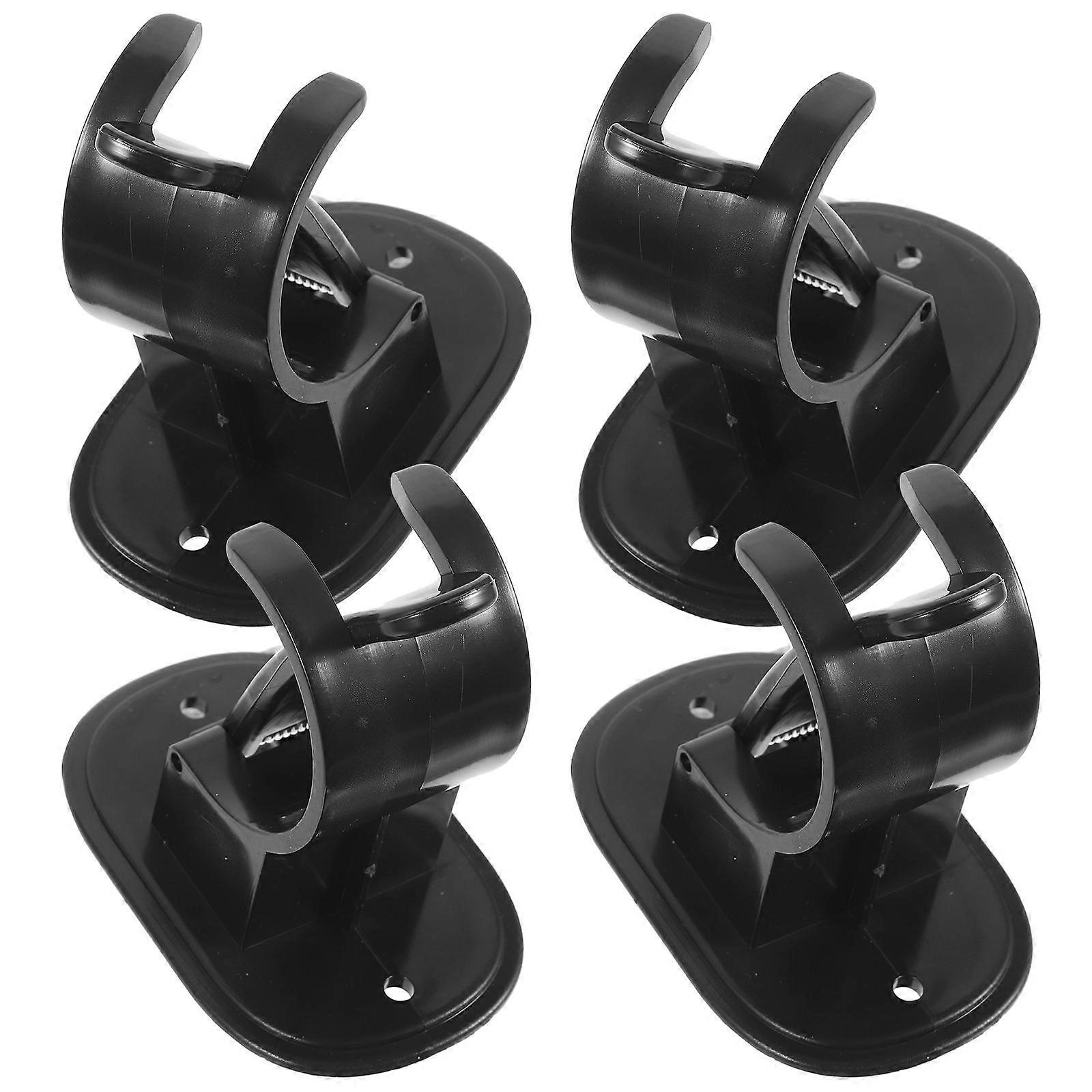 No Drill Curtain Hanger Adjustable for Various Window Sizes Black PVC 4Pcs