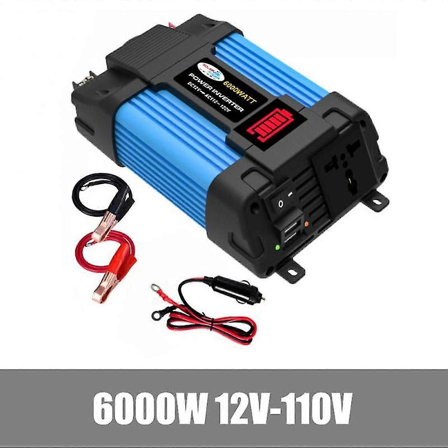 4000/6000W Car Power Inverter 12V To 110V/220V Dual USB Fast Charging Modified