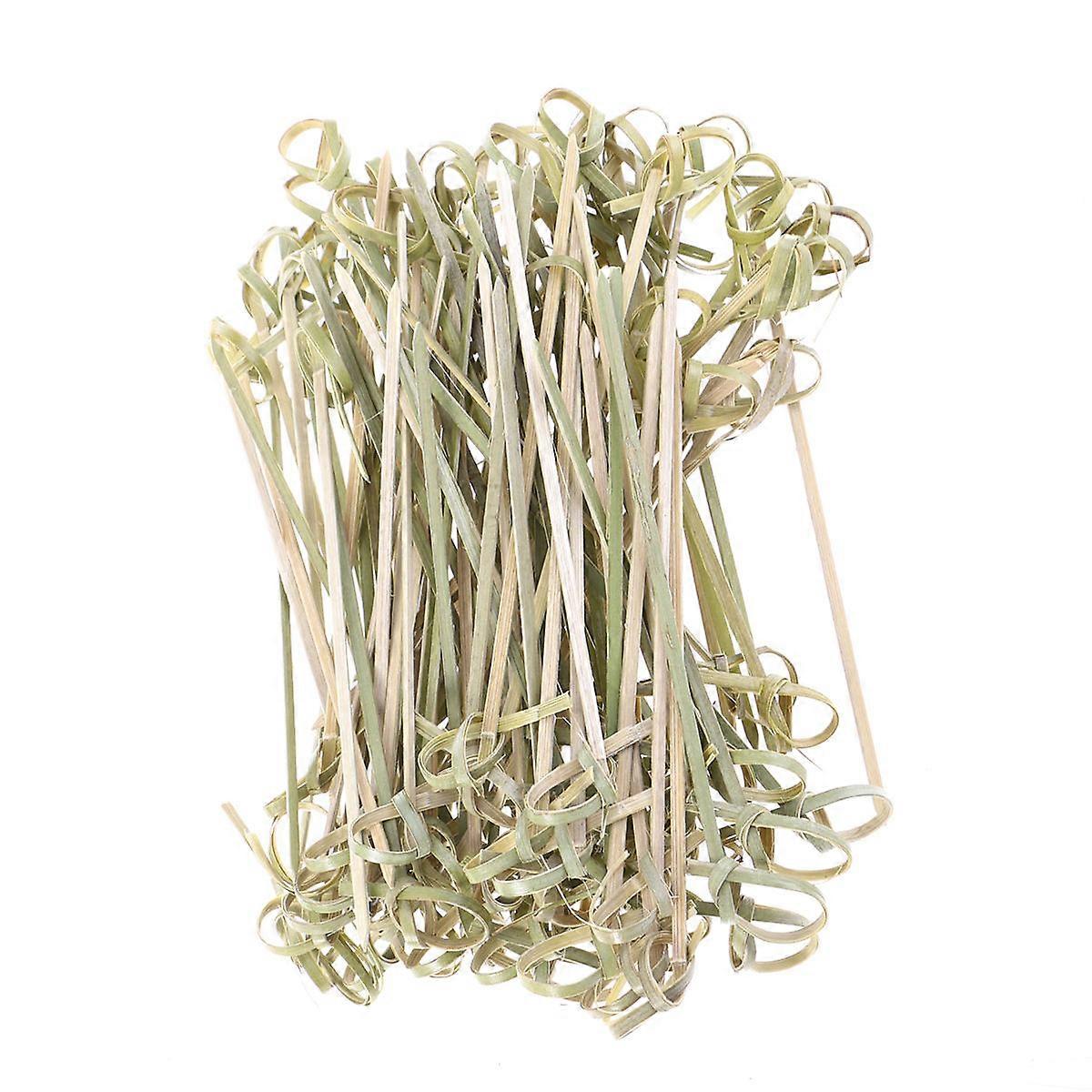 Bamboo Paddle Picks Multi-Colored Twisted Ends For Ingredient Pinning Snack Serving 15x3cm 200Pcs