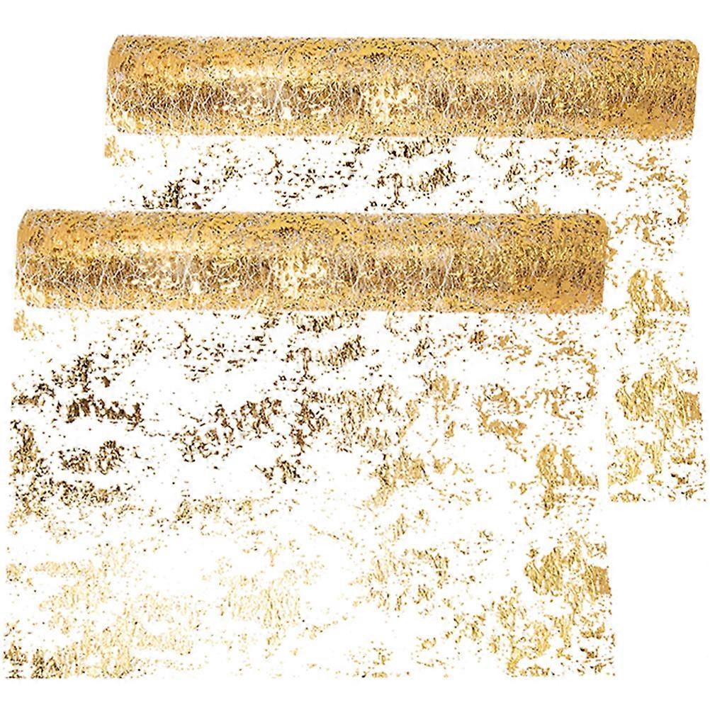 Dining Room Table Runner Golden 500x29cm Mesh Design Table Runners 2Pcs