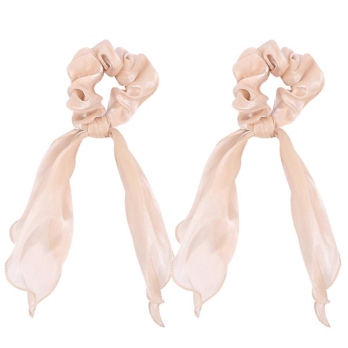 Ponytail Tie Rope Solid Color Elastic Hair Ropes for Lady Any Occasions 10.6X3.9X1.6in 2Set