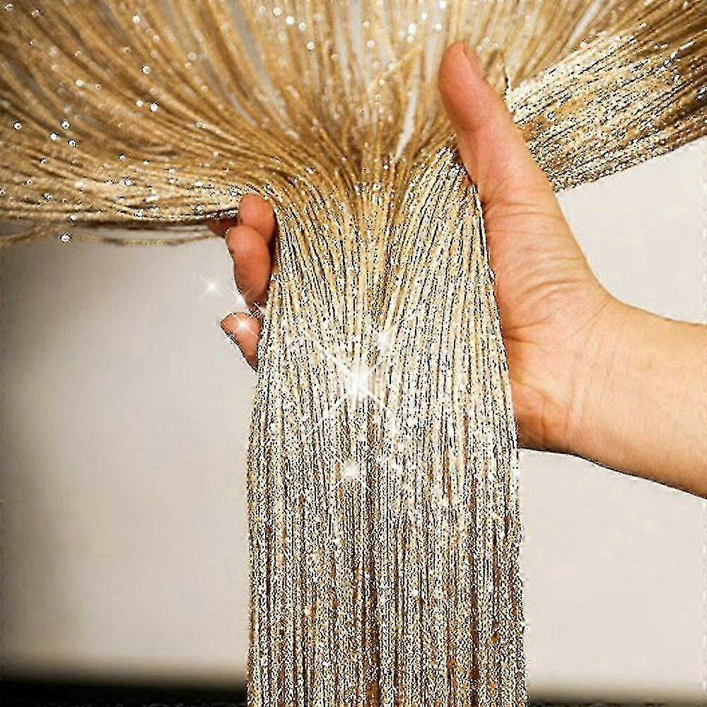 Sparkle String Curtains for Window Door Divider with Tassels
