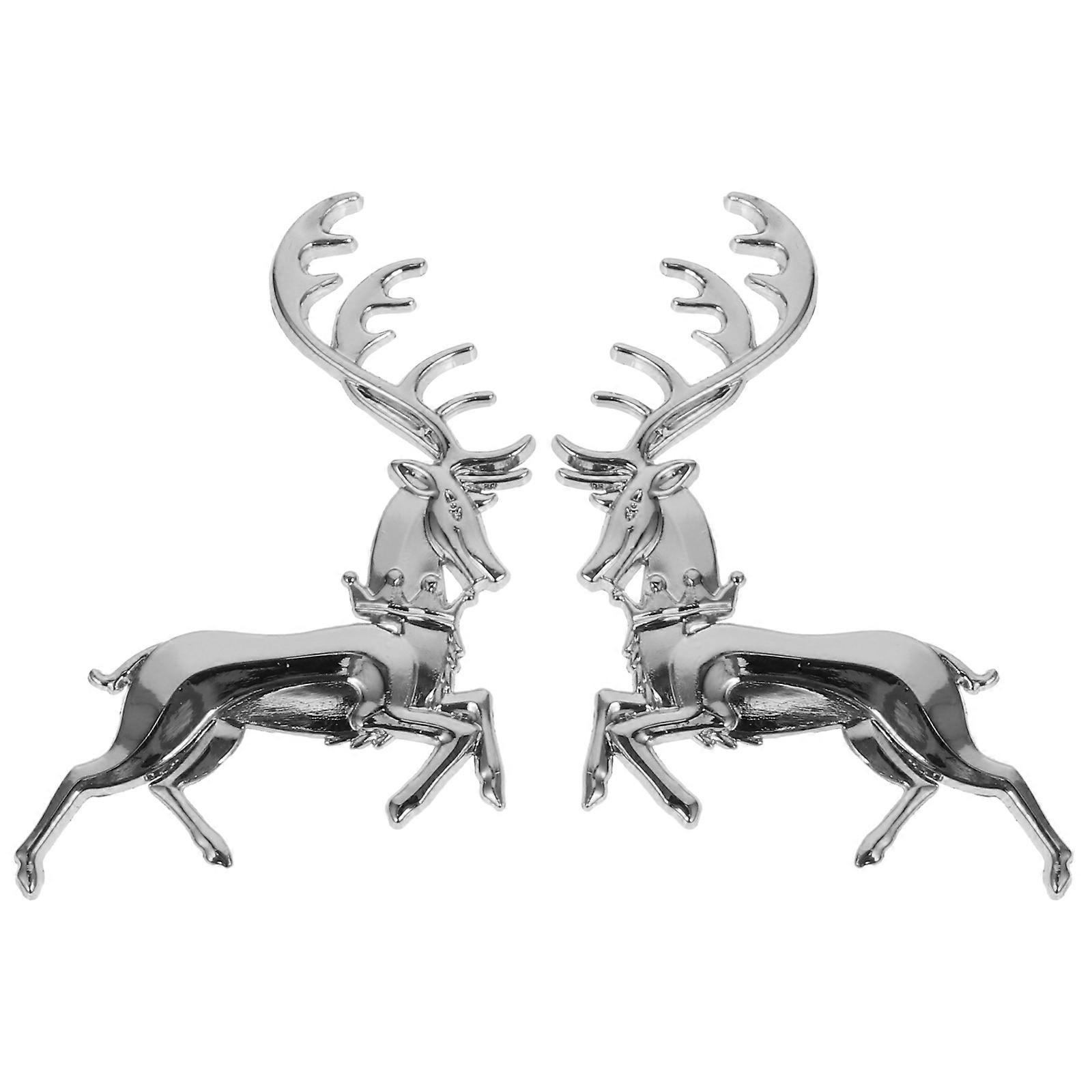 Auto Decals For Cars 3D Elk Shape Design Non Destructive Installation Car Exterior Decoration 2Pcs