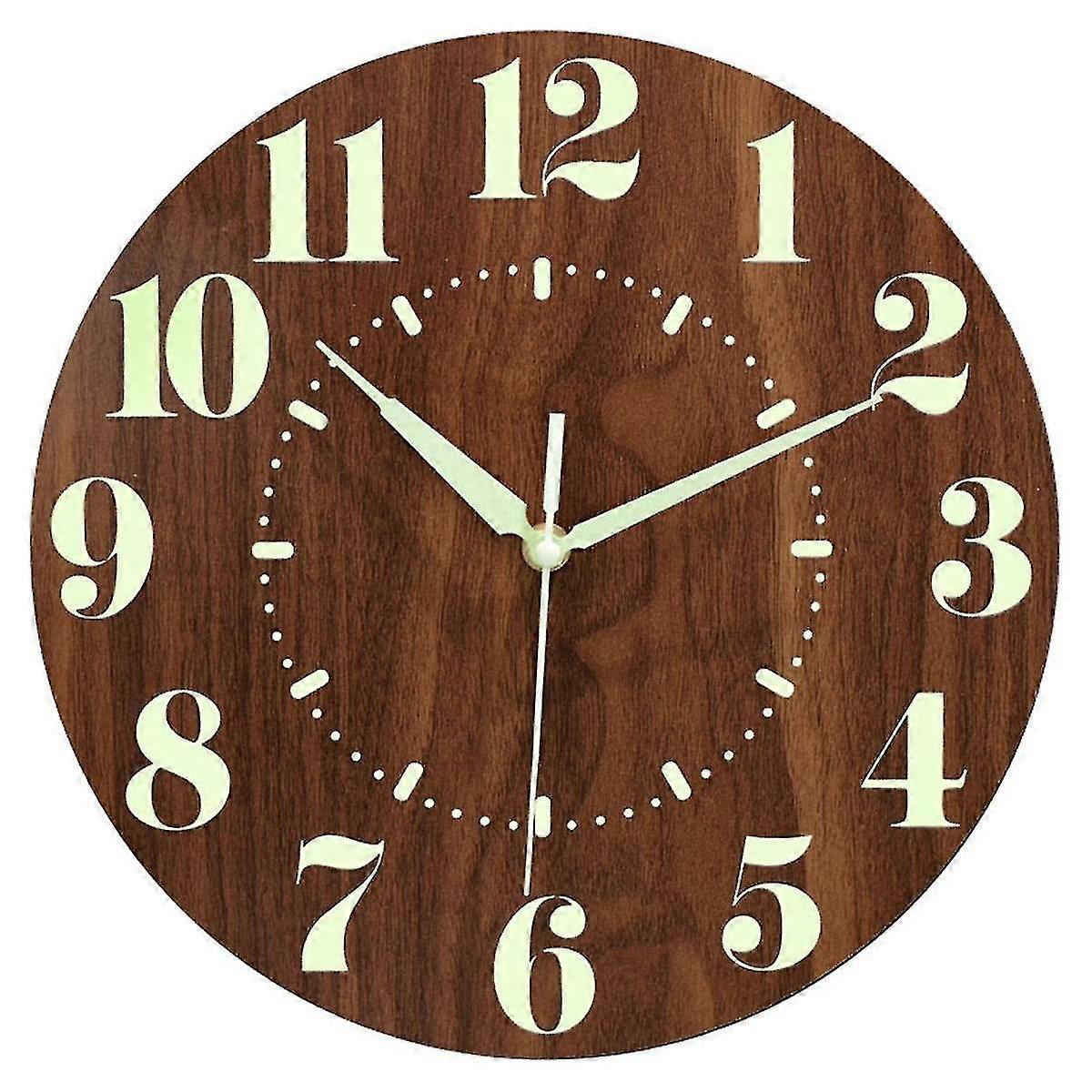 Glow In Dark Wall Clock, 12 Inch Silent Non-ticking Battery Operated Clock, Illuminated Timepiece for Home Decor