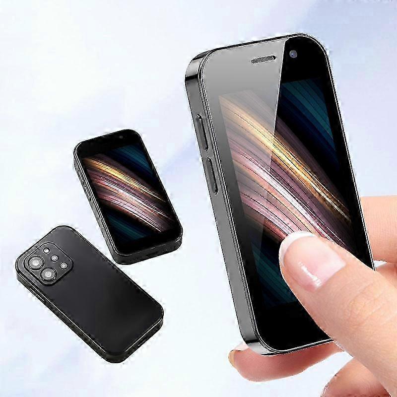 Smartphone Pequeno 3.0 Polegadas Android 9.0 RAM 4GB ROM 64GB 2000mAh Face ID Tipo-C Dual SIM 4G Telefone Preto