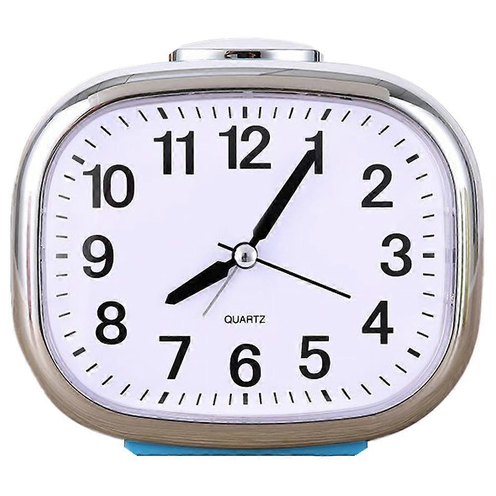 Mute  Night Light Clock, Simple Children'S Clock, Multi-Function Alarm Clock-Blue
