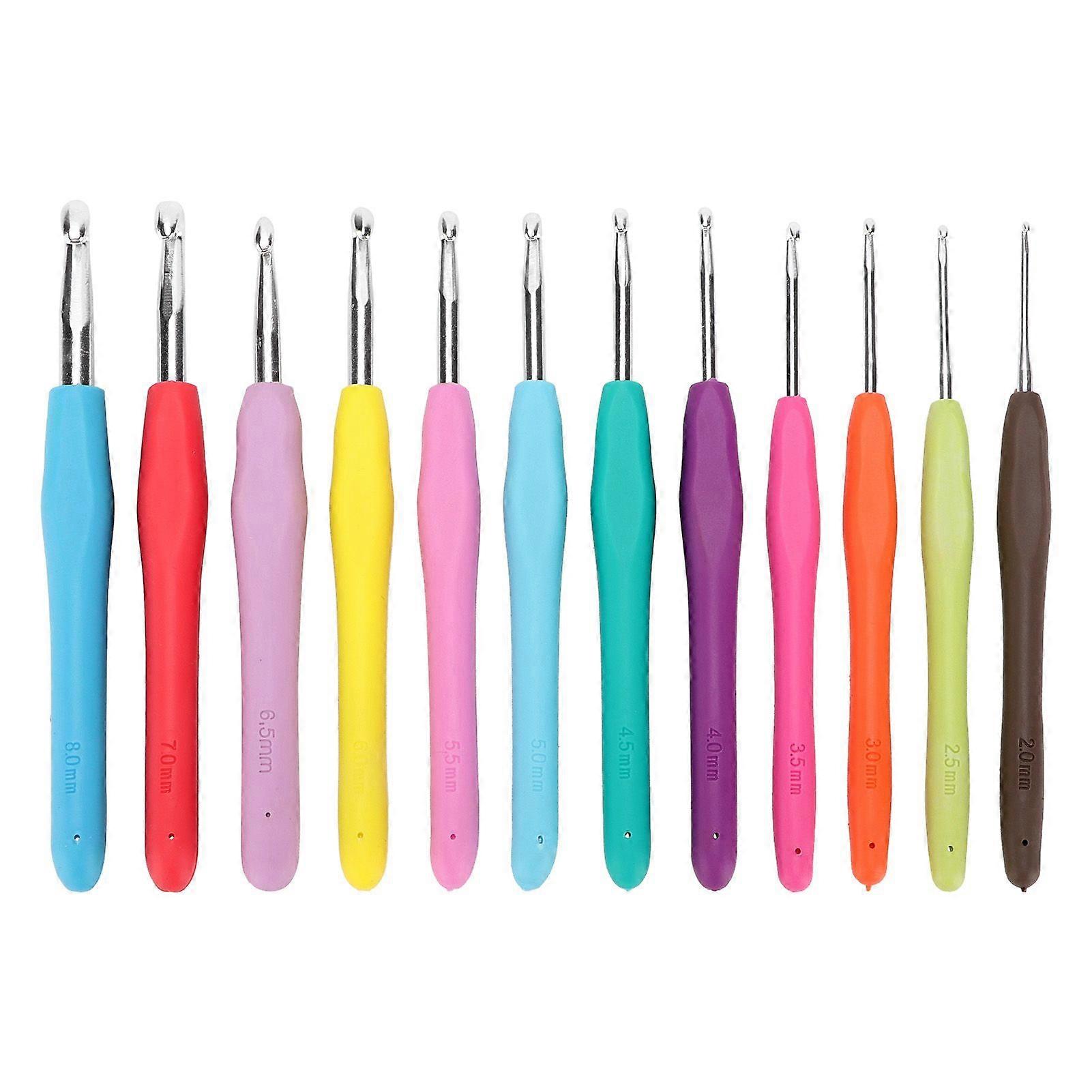 2025 أحدث طراز 12 قطعة خطافات الكروشيه TPR سترة ألومنيوم ملونة سيليكون