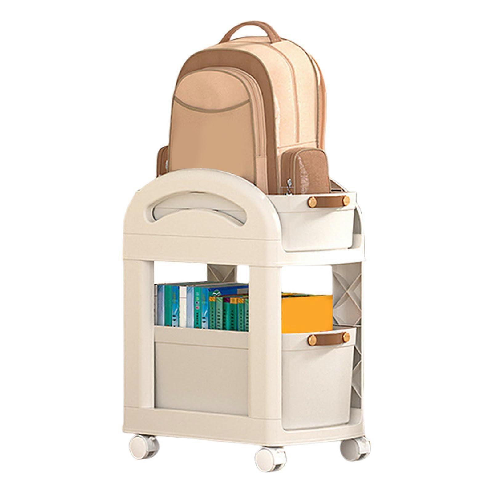 Under Desk Storage Cart, 2Tier Trolley Cart, MultiFunctional Storage Cart