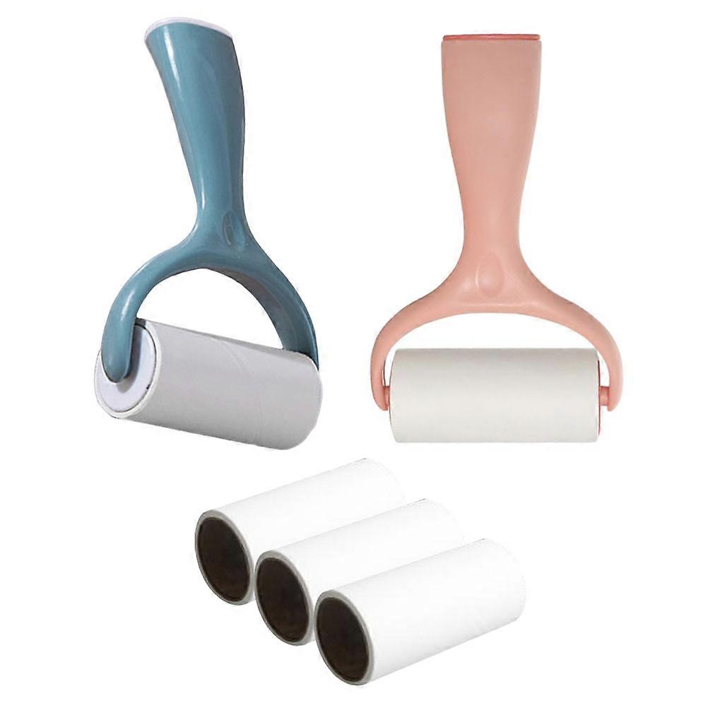 Lint Roller for Pet Hair Removal Portable Clothes Cleaning Tool with Adhesive Sheets and Pink Handle, Ideal for Travel and Home Use