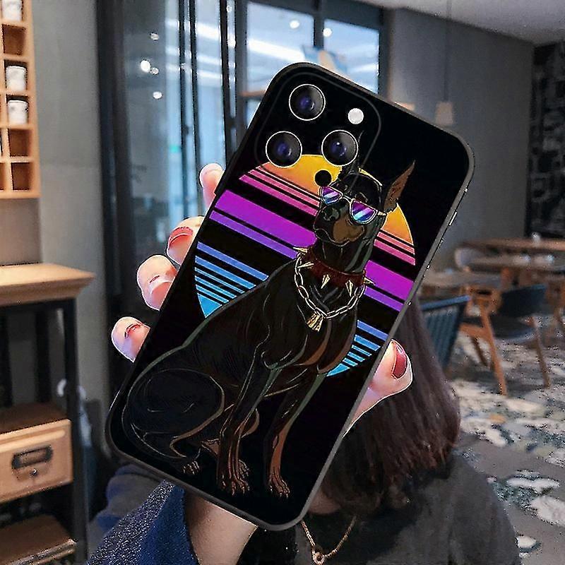 Doberman Dog Design Phone Case - Soft Silicone Cover for iPhone Models 11 to 14 Pro Max & More