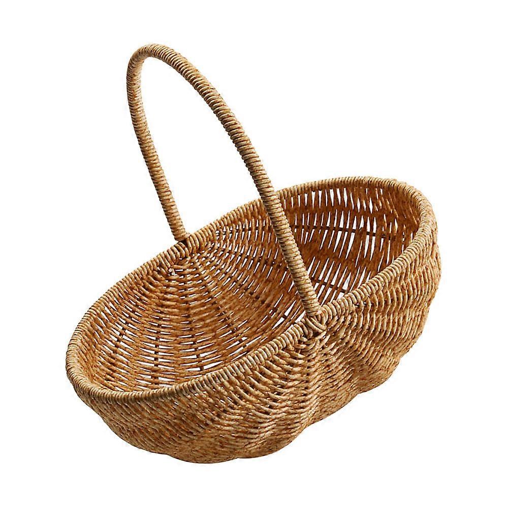 Lightweight Woven Basket with Handle for Picnic, Fruit Storage, Gift Packing, and Portable Outdoor Use – Versatile Decor for Home, Office, Wedding,
