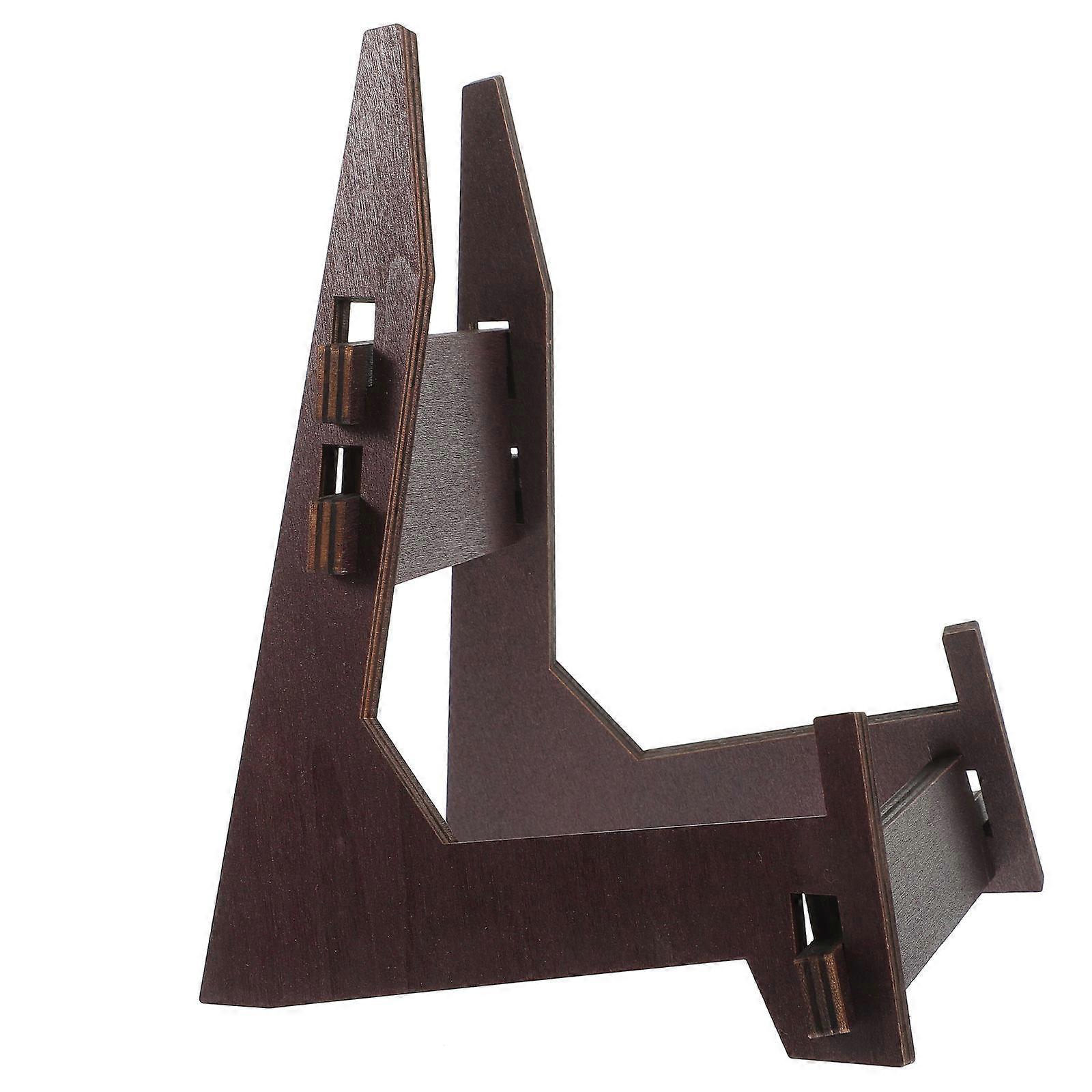 Easel Plate Holder Wooden Display Rack Multipurpose Home Use 18.00X14.00X13.00CM Stable Standing 1Set