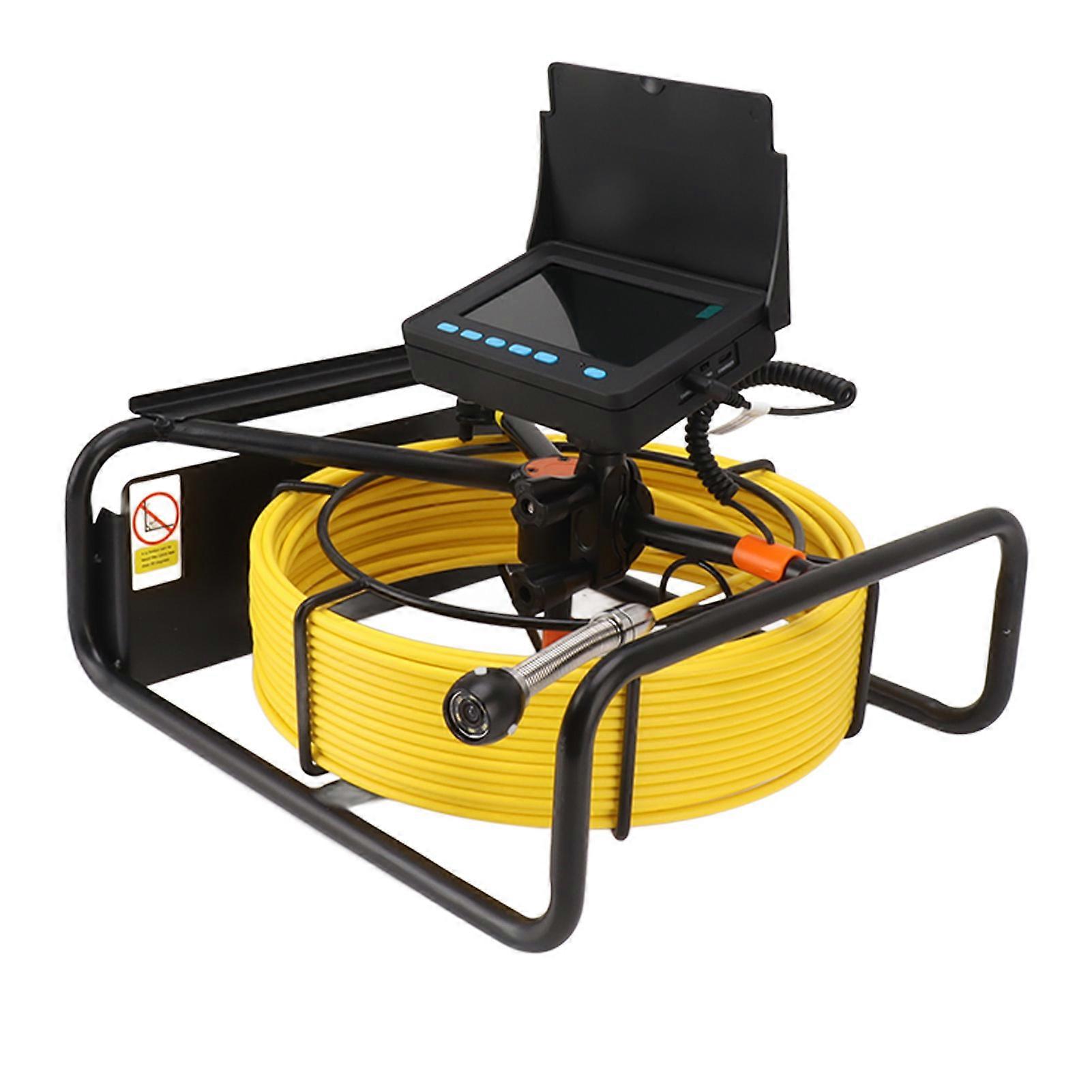 4.3 Inch Sewer Camera Pipe Inspection Camera IP68 Waterproof Endoscope Borescope with 16G Memory Card Video Recording Function  100‑240V