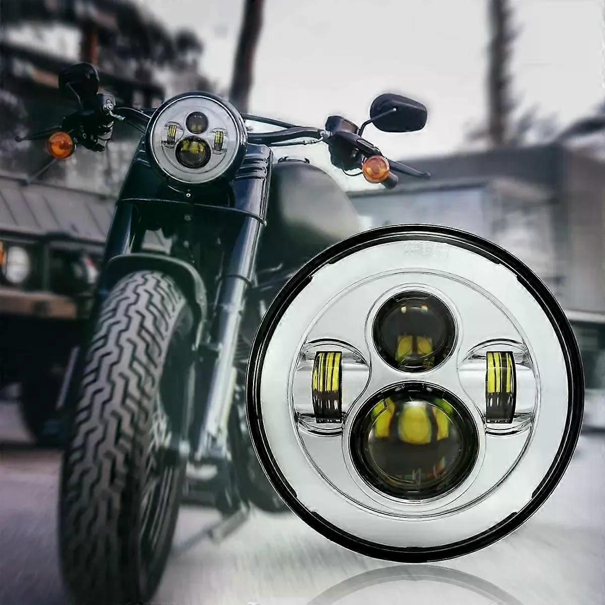 Faro De Motocicleta Led Redondo De 7 Pulgadas Para Harley Da