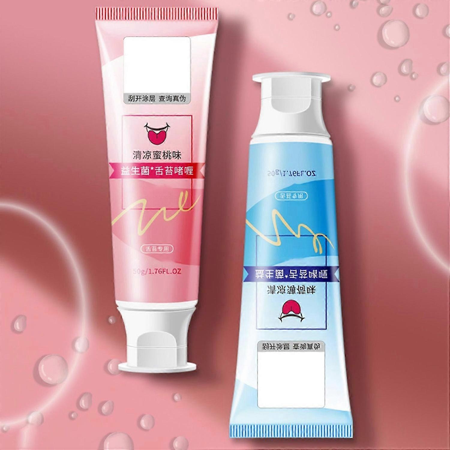 Tongue Cleaner Tongue Gel Set,Fights Bacterial Tongue Surfaces Tongue Scraper with Tongue Brush, Fig