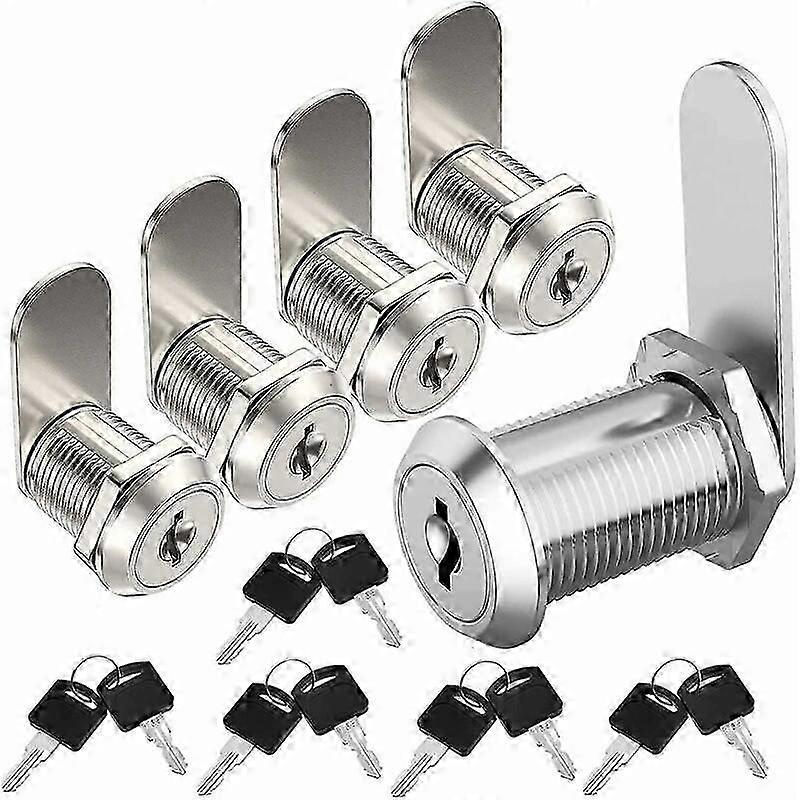 5-Pack 20mm Lever Locks for Mailboxes, Cabinets, and Furniture with Keys