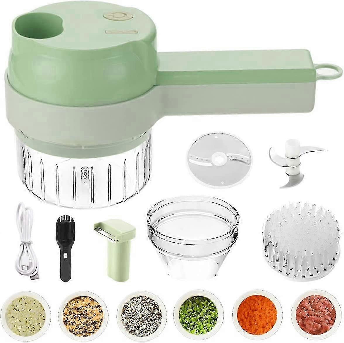 4-in-1 Electric Vegetable Chopper and Garlic Slicer