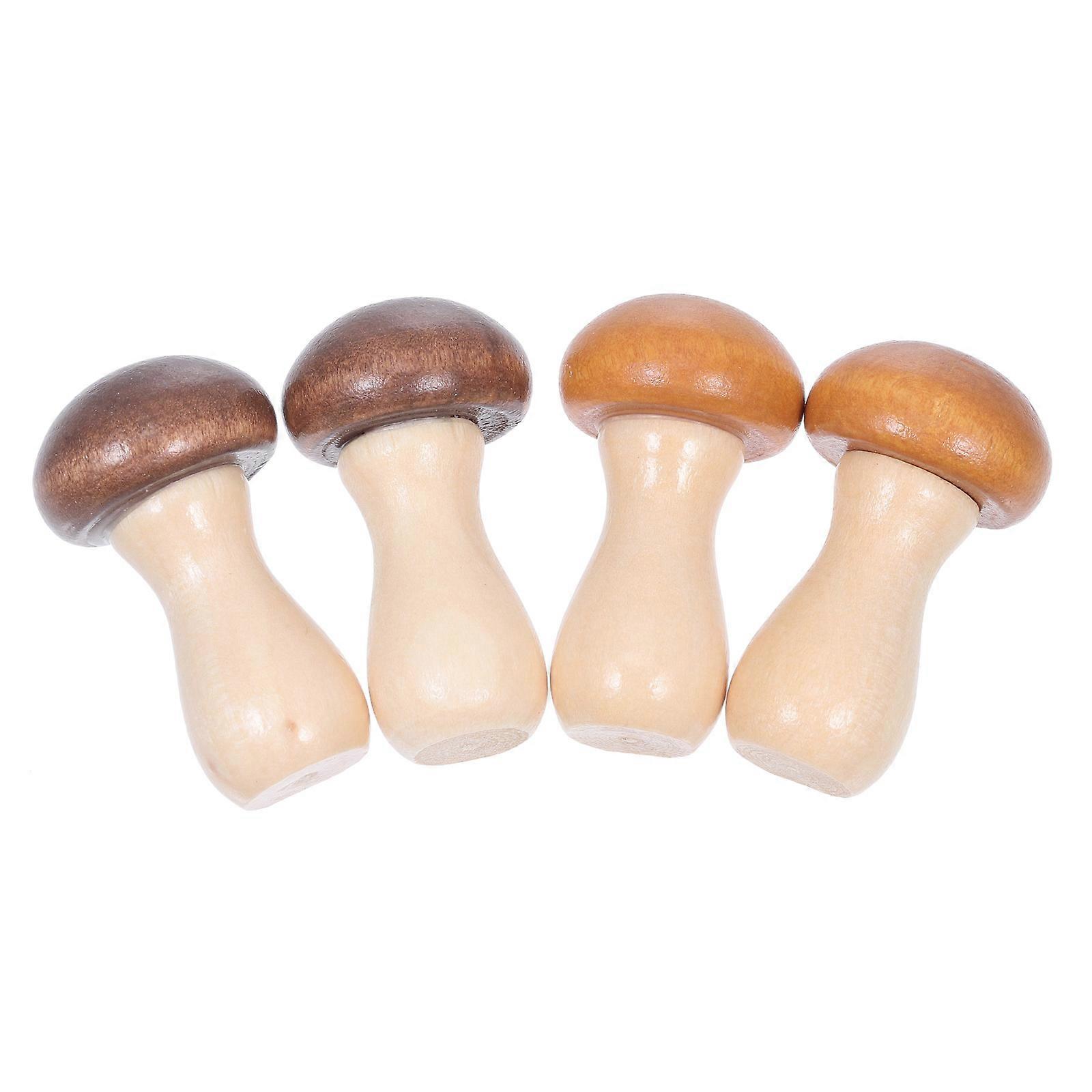4pcs Mushroom Shaped Wooden Chopstick Rests, Unique Cutlery Organizer for Dining Table, Easy to Clean, Prevents Rolling, Home Decor