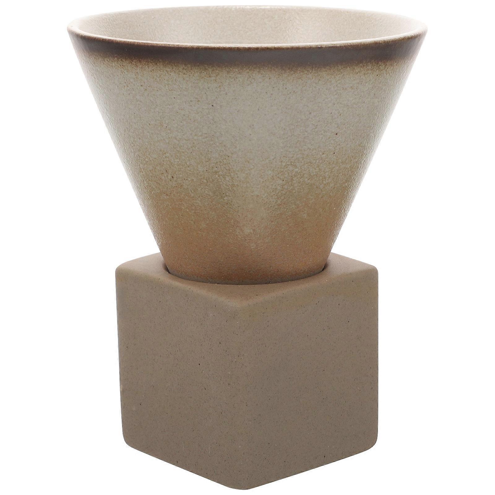 Ceramic Espresso Cup with Funnel Shape Base Japanese Style Coffee Mug for Home and Cafe Use White Mug for Latte Cappuccino Tea and Hot Drinks