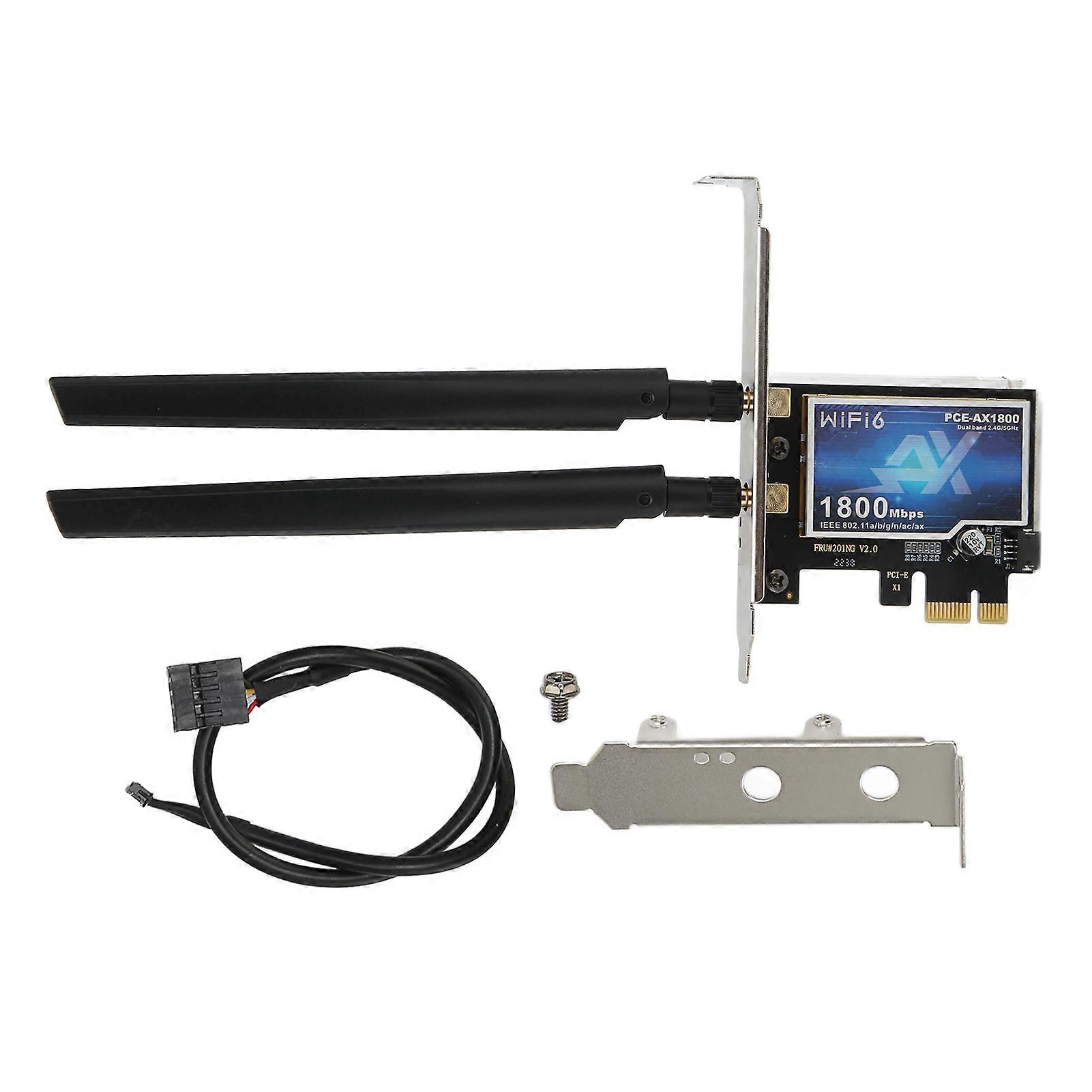 WiFi 6E 1800Mbps 2.4G 5.8G Dual Band Plug and Play Stable Fast PCIe Network Card for Desktop Chassis