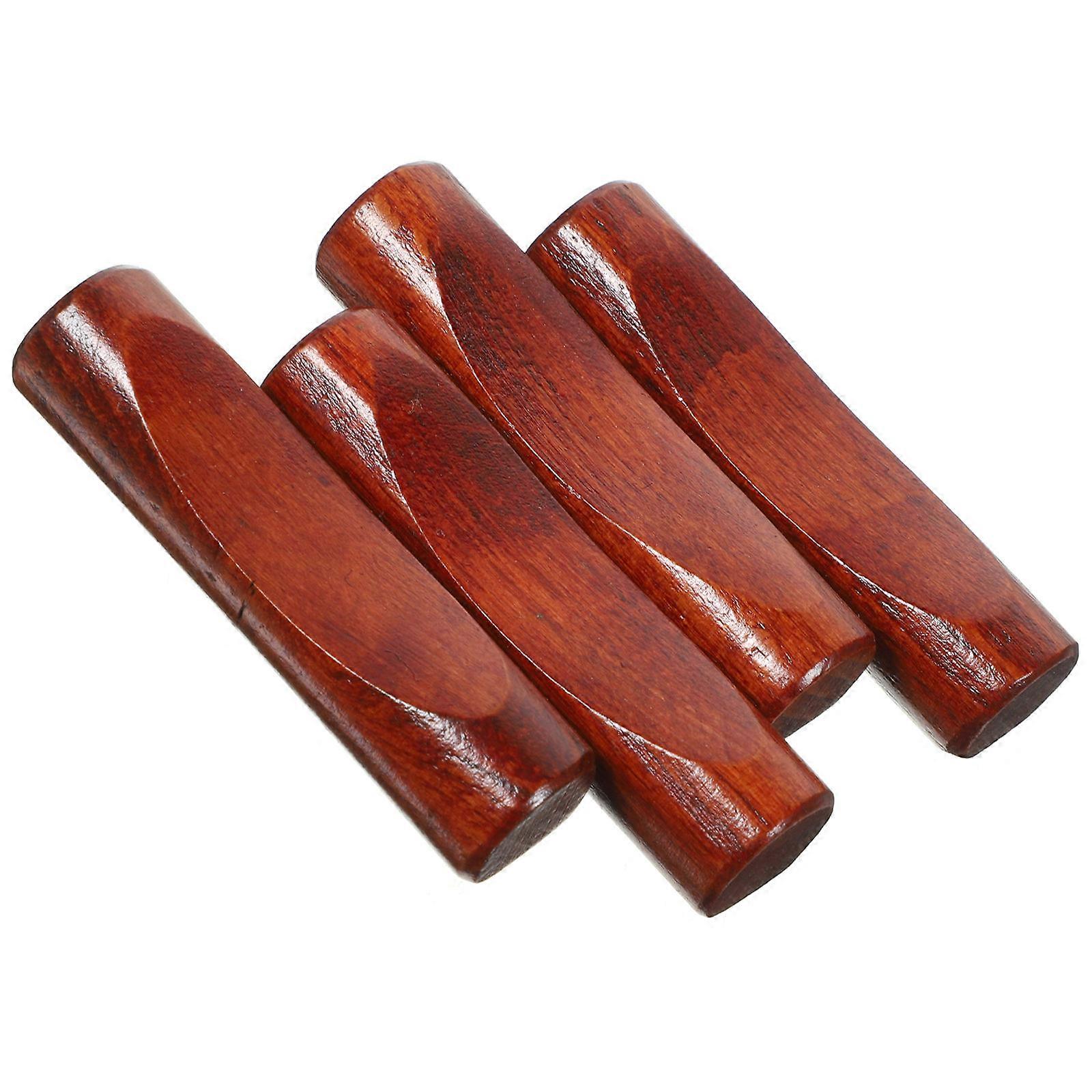 Chopstick Holders Dark Red Wood Prevent Rolling Dining Table Utensil Holder 4Pcs