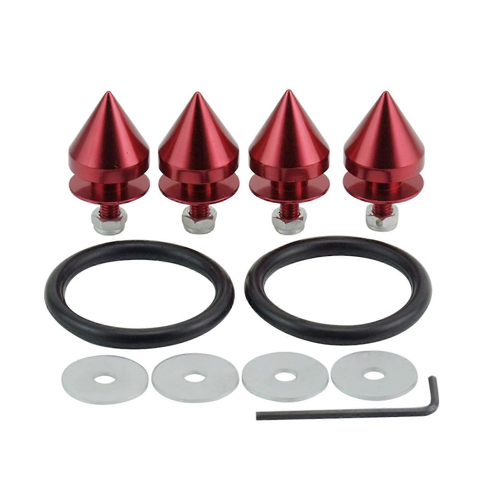 Bumper Fastener Kit Tapered Tip Fender Washers Bolt Reinforcement Screws Surrounding Set Red