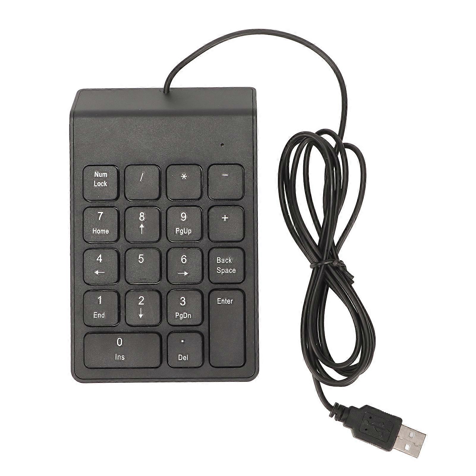 Wired Number Pad 18 Keys Ergonomic USB Plug and Play Quiet Typing Mini Numeric Keypad for PC Laptop Desktop