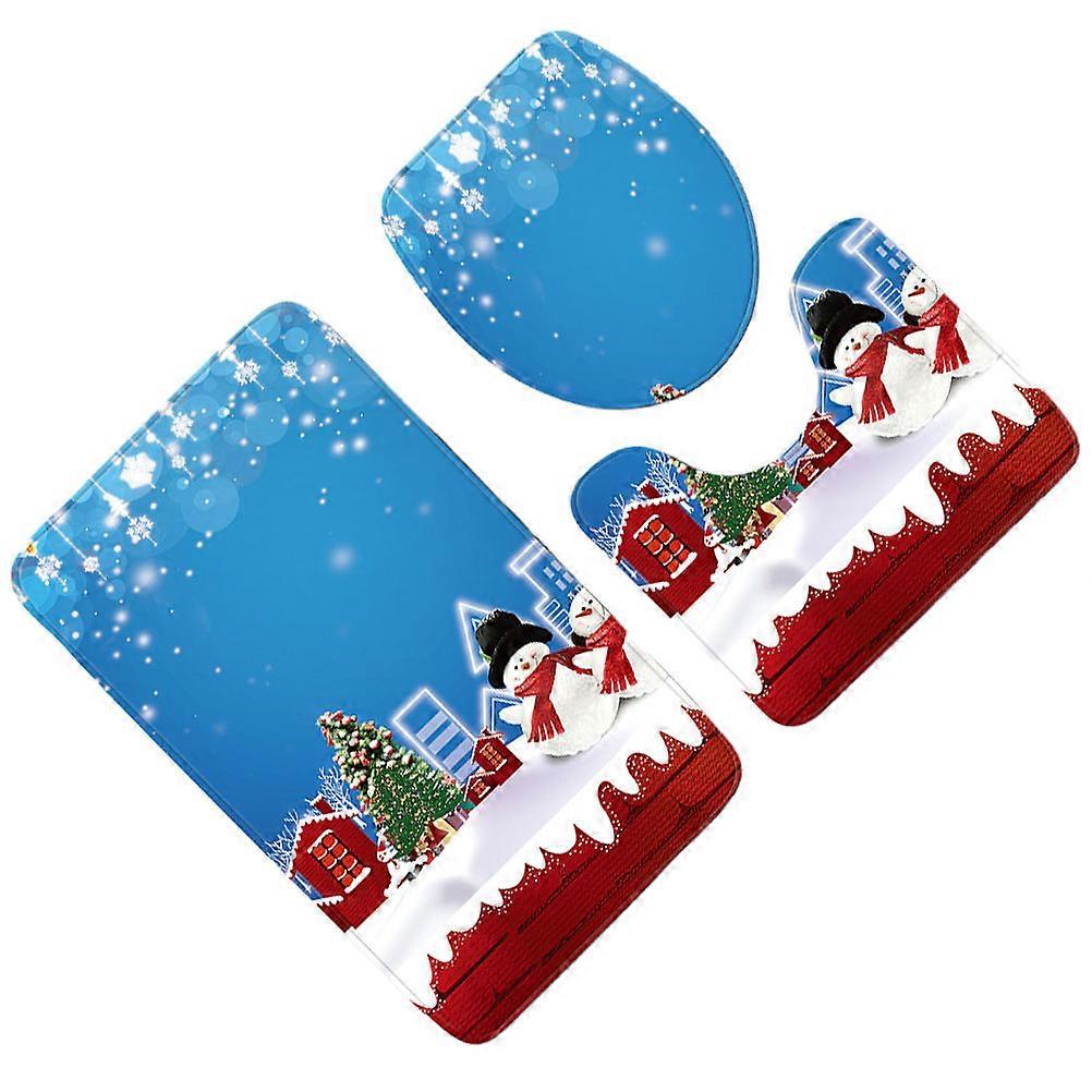 Toilet And Bath Mat Set Quick Evaporation Rectangular Chic Printed Patterns 45 X 75Cm 1Set