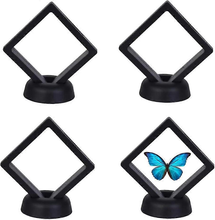 Set of 4 floating coin display with base for rings necklaces bracelets