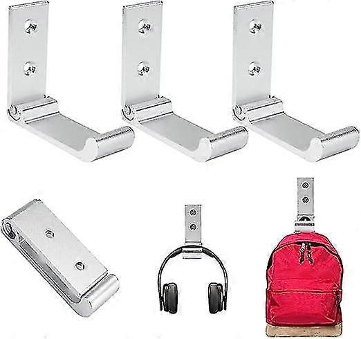 3pcs Aluminum Alloy Wall Hook 8.5*2.5*7.5cm Folding Hook-silver