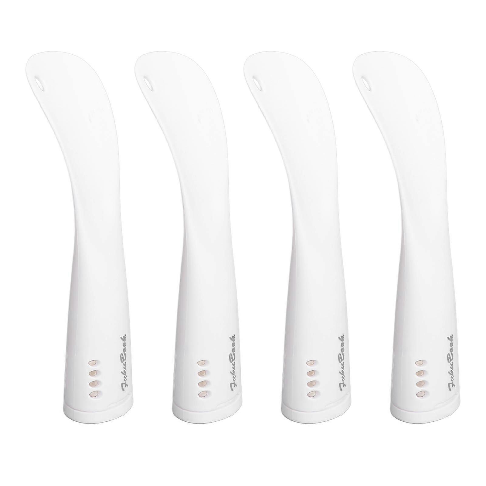 4pcs Scented Shoe Horn Jasmine Fragrance Odor Removal Reusable Short Shoe Helper with 20pcs Zeolite White