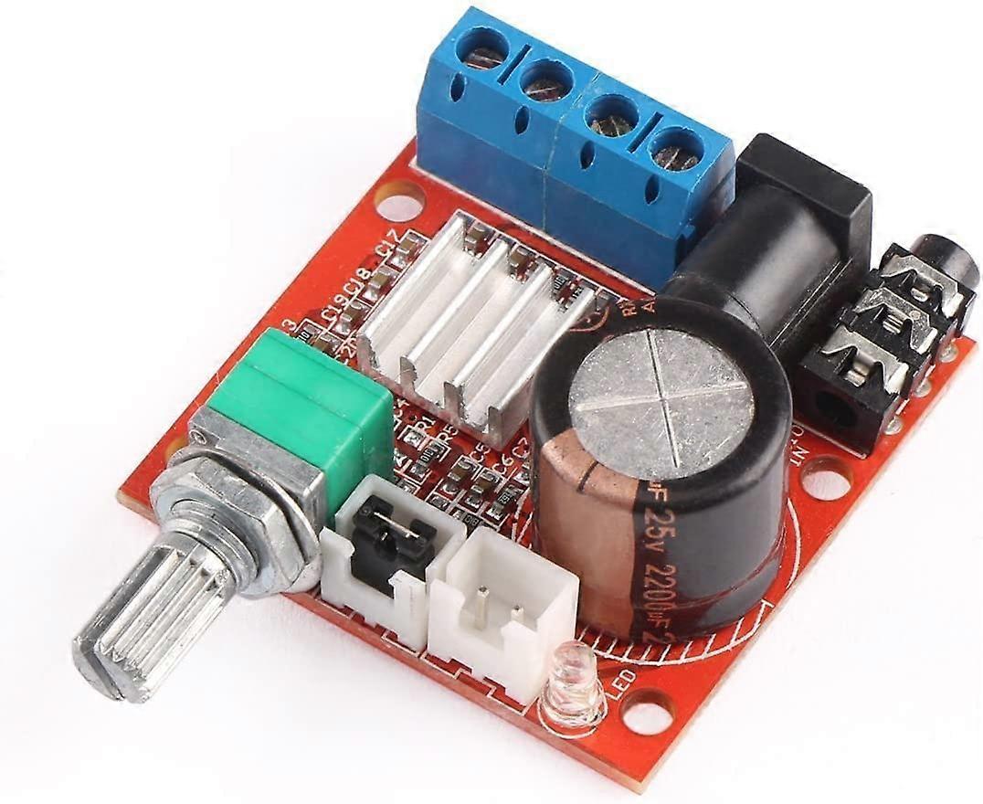 Mini 2.0 Hi-Fi Stereo Audio Amplifier 10W+10W Class-D Portable 2 Channel DC 12V Compatible with CD MP3 MP4 PC Speakers