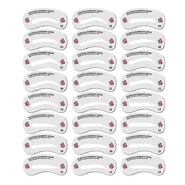 24 pcs eyebrow stencils, reusable DIY makeup tool set
