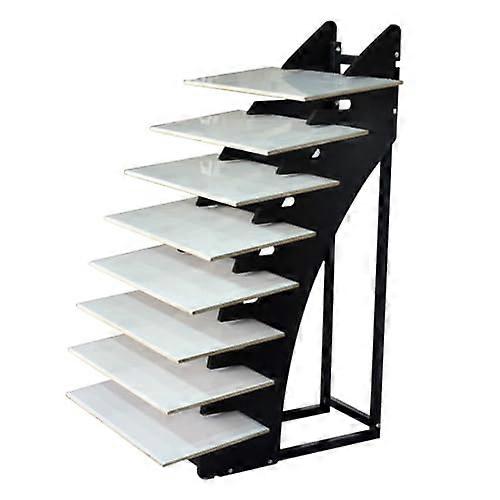 Vertical display shelf for floor tiles, doormounted holder for ceramic tiles (116 x 53 x 60 mm)