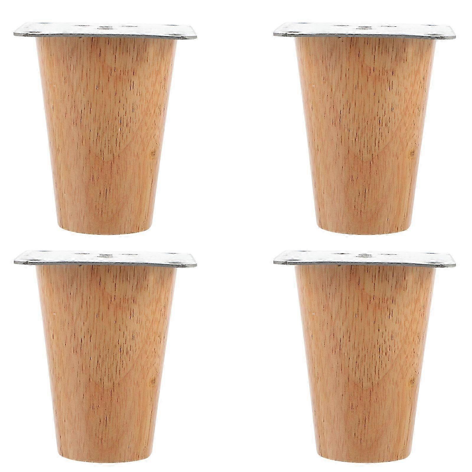 Furniture Legs Solid Wood Nordic Style Support 4 Sets,10cm