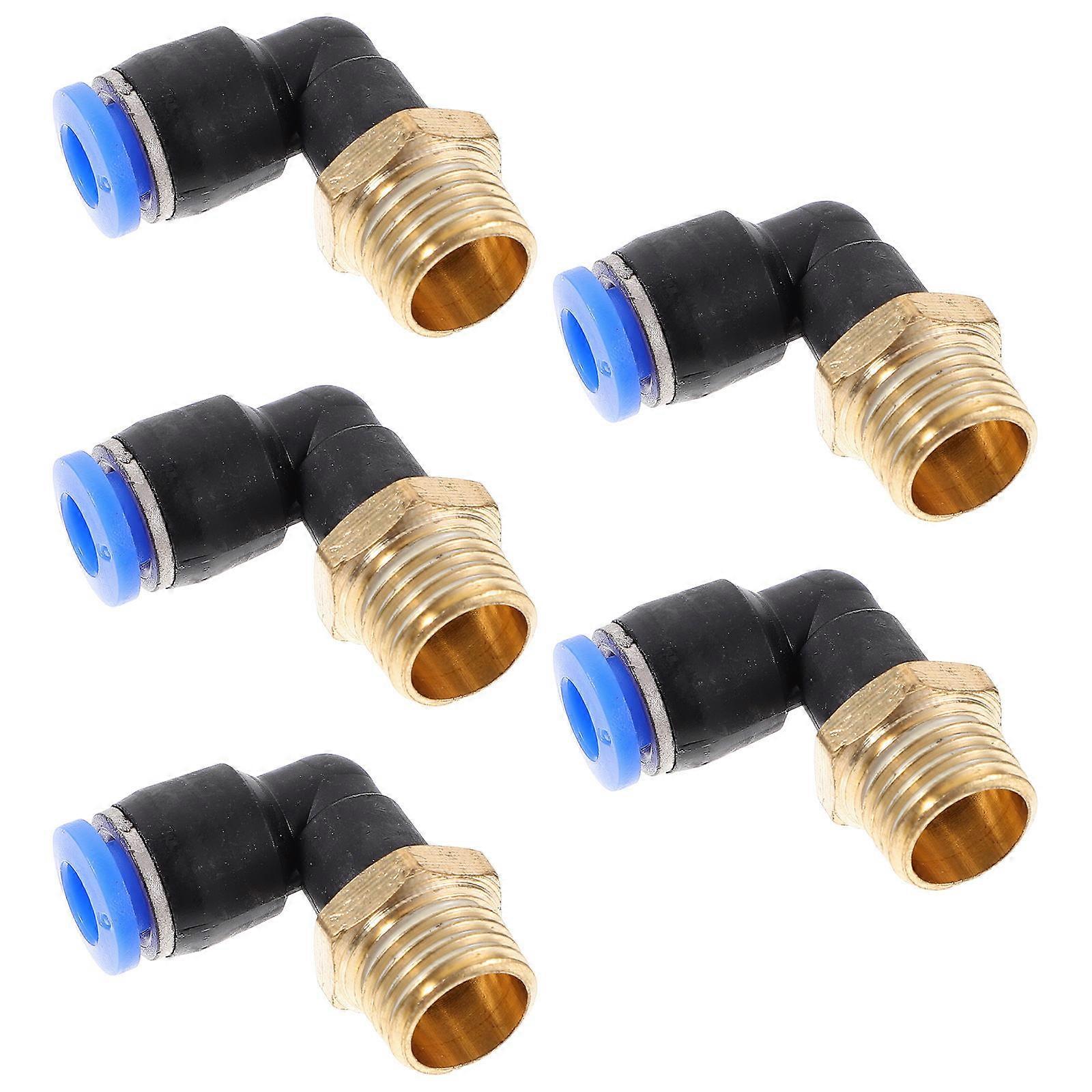 5pcs Plastic Air Hose Fittings with External Thread Crimp Connectors for Tubing – Quick Push Design Compatible with Pneumatic Systems