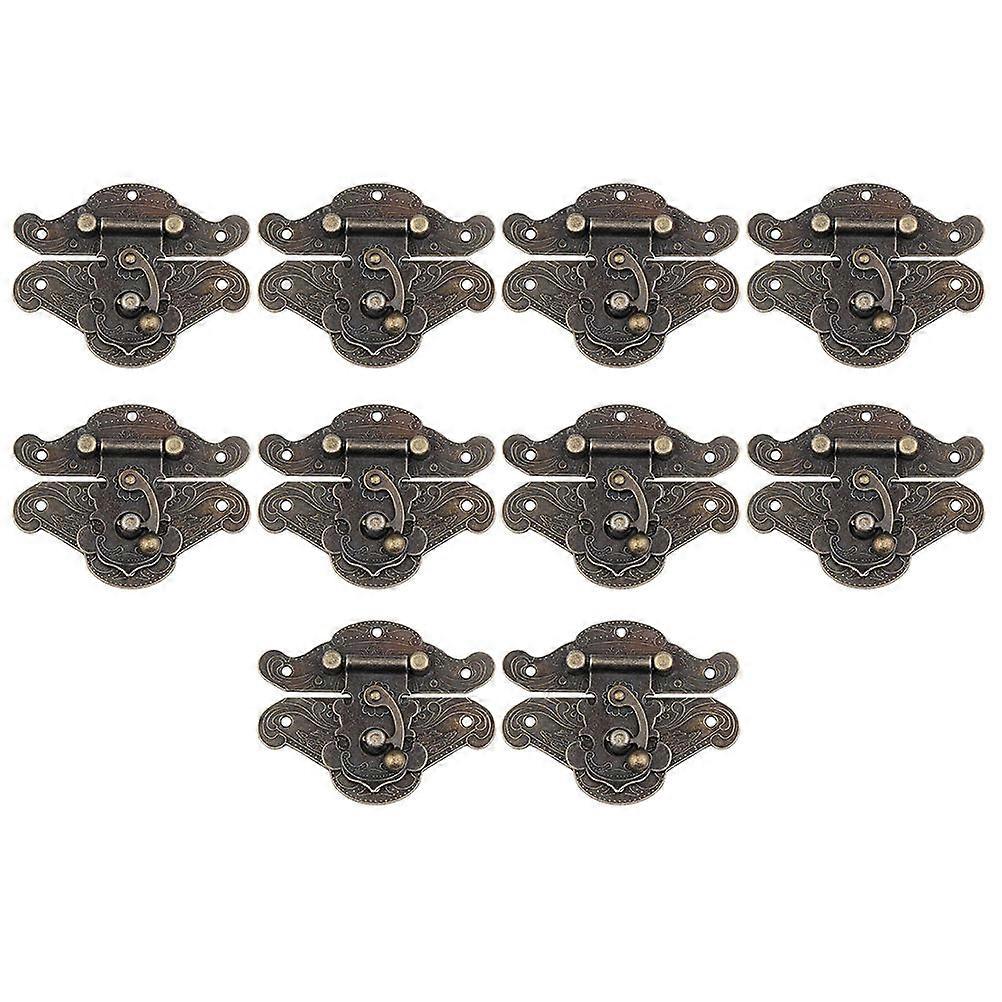 Decorative Box Lid Hinge Wood Cabinet Jewelry Box Latch Office Use 1.9×1.5×0.1in Security 10 Sets