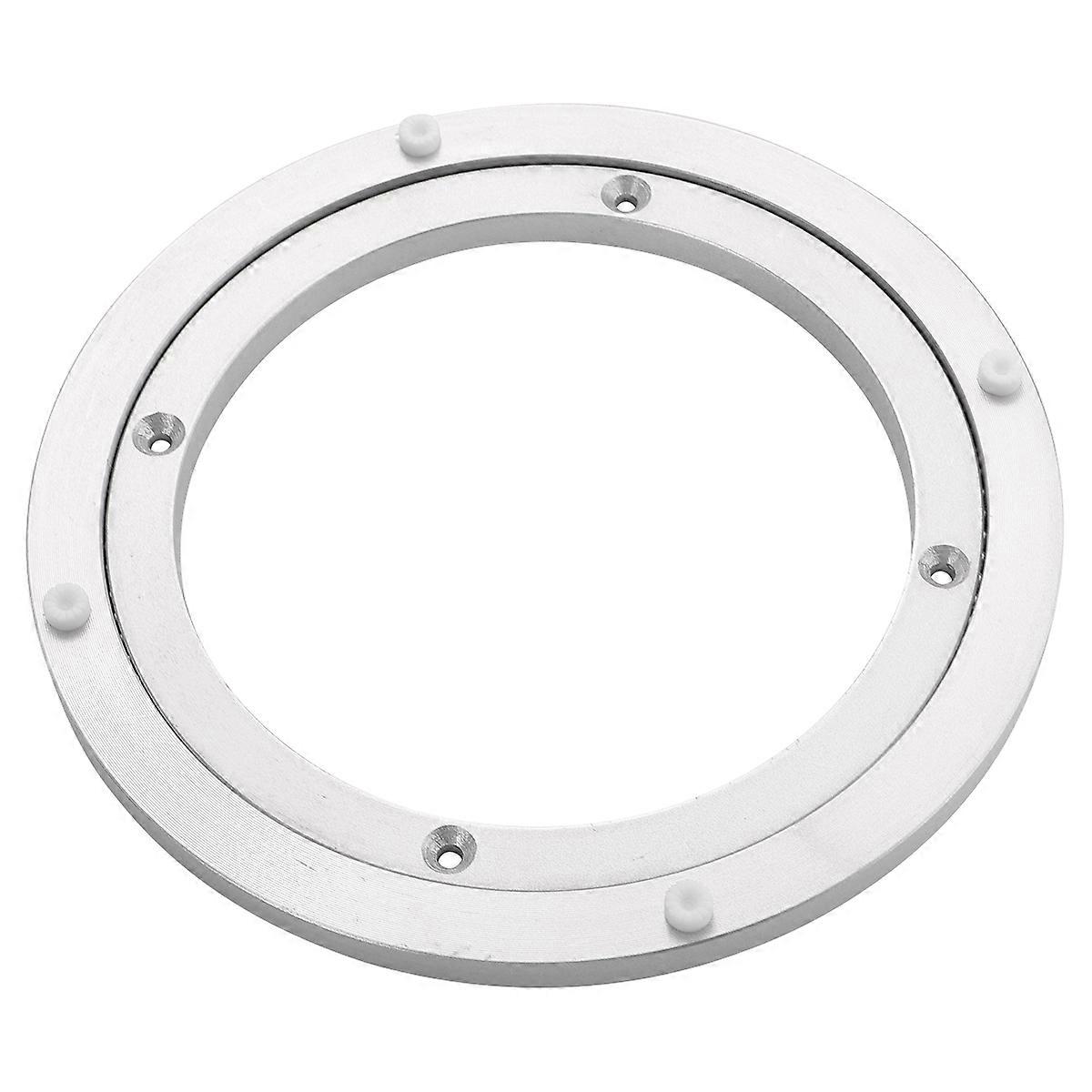 Turntable Plate Base Smooth Rotation Display Purposes Silver 20.2X20.2X2CM 1Pack
