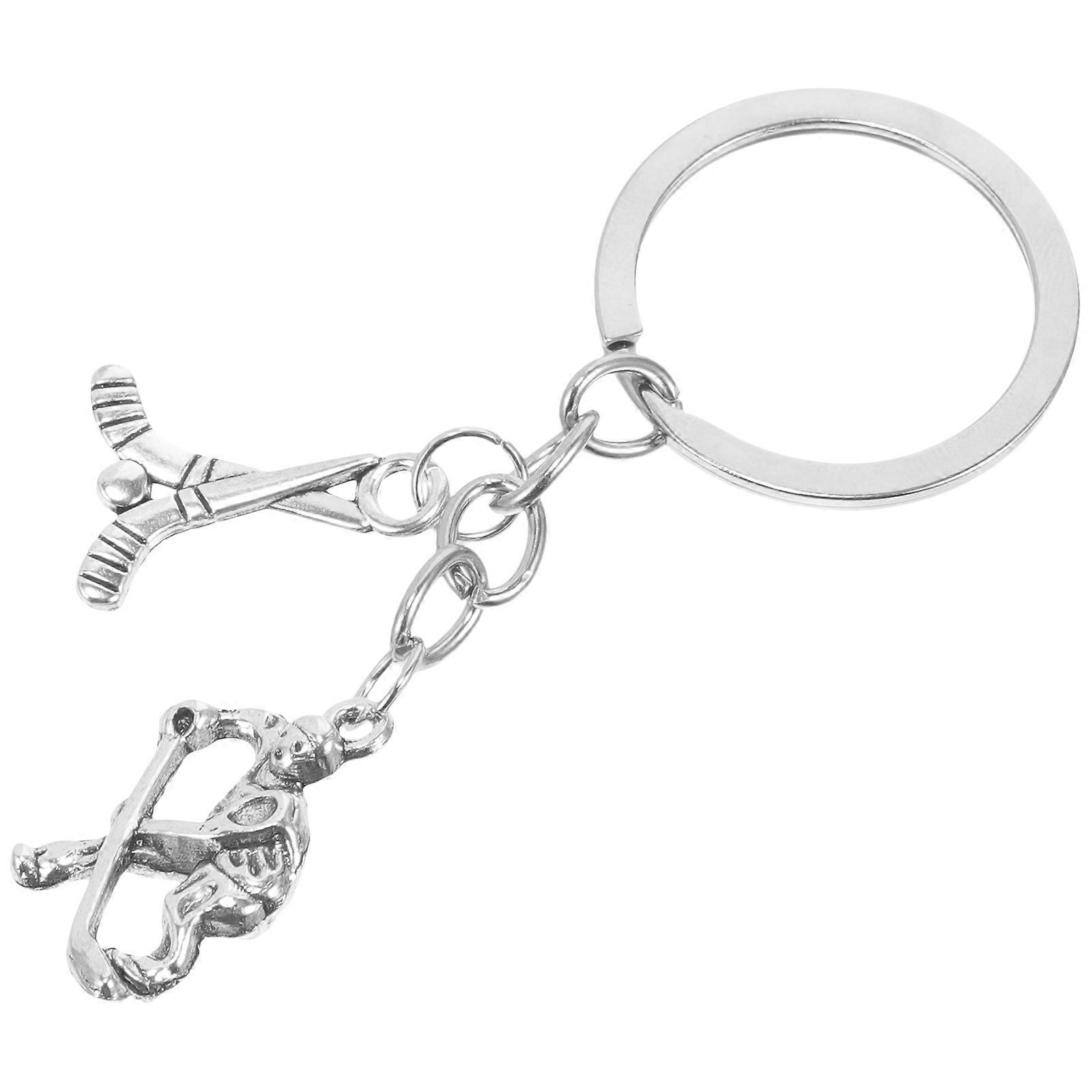 Ice Hockey Keychain Player Key Chain with Hanging Decor for Purse Handbag