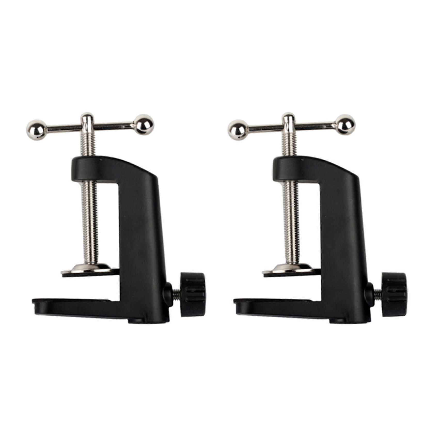 2X High-Performance Metal Desk Mount Clamp for Microphone Suspension Scissor Arm Stand Holder, Adjustable, Durable