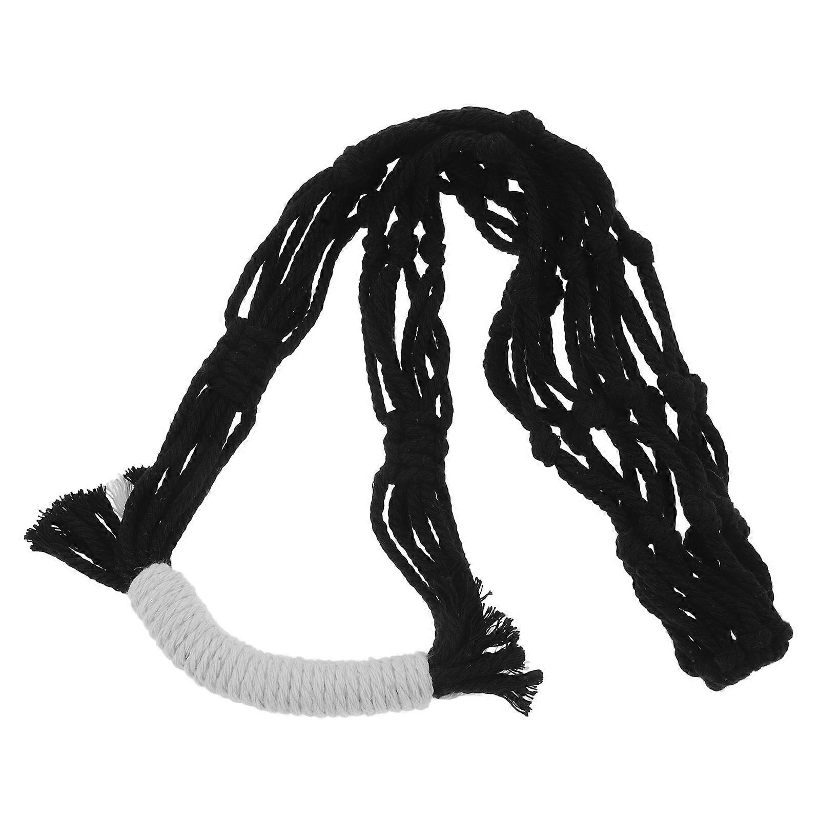 Boho Water Bottle Carrier Handmade Macrame Sling Bag for Crochet Container Cotton Gym Hiking Camping