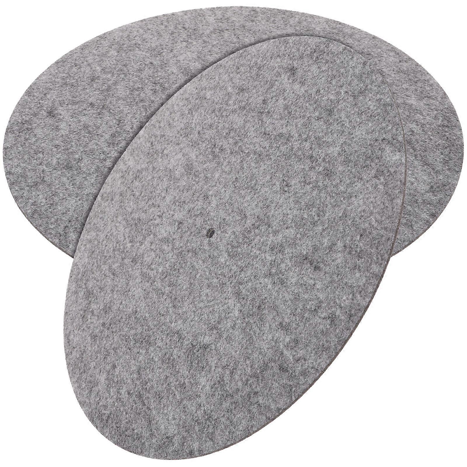 Record Protective Mat Turntable Mats Anti-slip Felt Grey 29.50X29.50X0.30CM Vibration Control 2Pcs