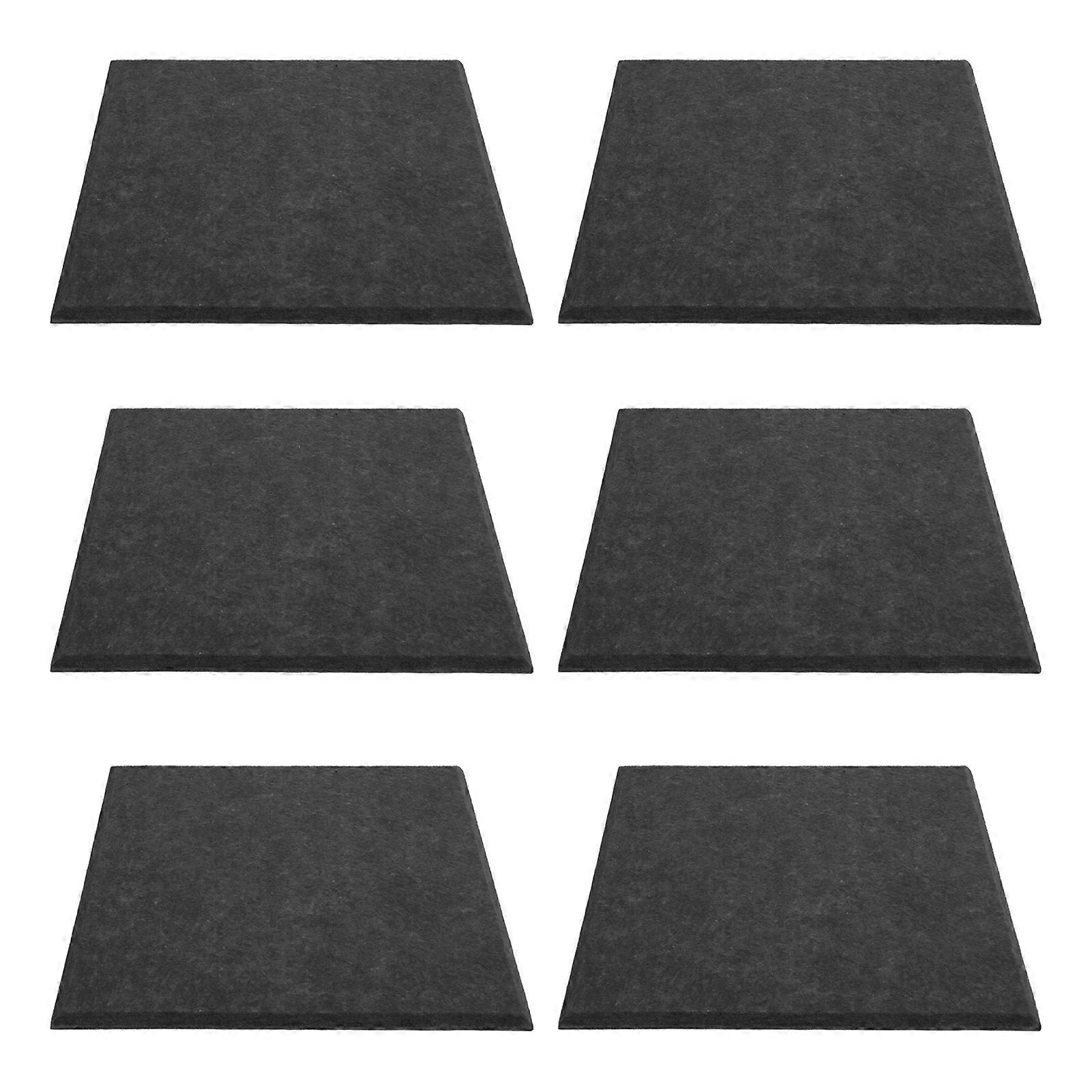 6Pcs Acoustic Absorption Panel Thickened Reduce Reverb SoundProof Padding Absorber(Black )