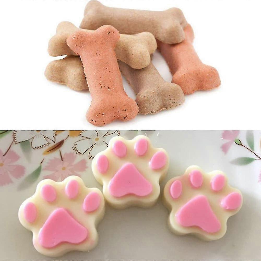 3 Pcs Silicone Molds Puppy Dog Paw And Bone Shaped, Reusable Ice Candy